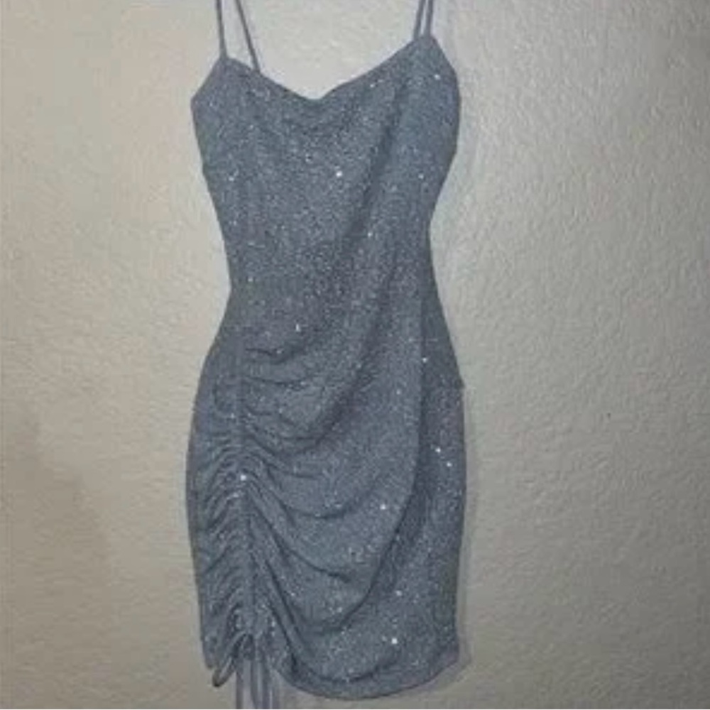 Light Blue Sparky Party Dress - Picture 2 of 3